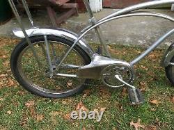 Vintage Sears Spyder Silver Boys 20 Muscle Bike 1960s 1970s Banana Seat