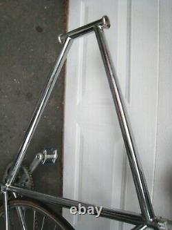 Vintage Track Bike FOR Parts SCHWINN Fixed Gear 60cm CHROME FRAME SEE TREK N