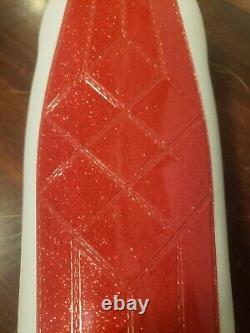 Vintage Troxel White with Red Glitter High Back Muscle Bike Banana Seat Schwinn