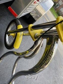 Vintage Yellow Schwinn Stingray Scooter COMPLETE Chopper Tires Decals Forks