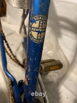 Vintage blue 1977 Schwinn stingray bicycle frame Chicago muscle bike? Retro Ray