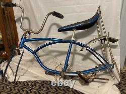 Vintage blue 1977 Schwinn stingray bicycle frame Chicago muscle bike? Retro Ray