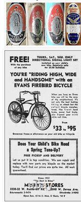 Vintage schwinn liberty bicycle chicago w binky's bike shop badge rare