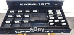 Vtg 1940's Schwinn Bicycles Dealer Parts Cabinet/Tool Box RARE Metal Box