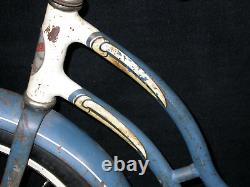 Vtg 1950 Schwinn Spitfire Bicycle Cruiser Blue Girls Bike 20 Skip Tooth HTF