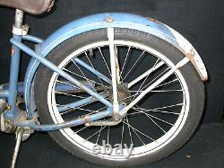 Vtg 1950 Schwinn Spitfire Bicycle Cruiser Blue Girls Bike 20 Skip Tooth HTF