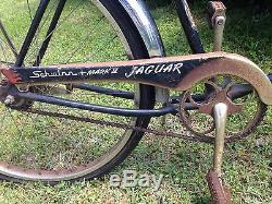 Vtg 1950s SCHWINN JAGUAR MARK IV Bicycle (Bike) VINTAGE RETRO BLACK TANK