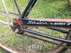 Vtg 1950s SCHWINN JAGUAR MARK IV Bicycle (Bike) VINTAGE RETRO BLACK TANK