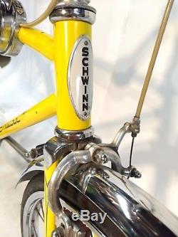 Vtg 1960s Yellow Schwinn Fastback Stingray With Reciept, Manual, Owner's ID Card