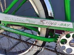 Vtg 1964 64 SCHWINN deluxe STINGRAY old bike original lime paint Chicago rare
