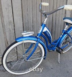 Vtg 1965 Blue & White Schwinn Fiesta L80 Girls 20 Bike Bicycle Ready to Ride
