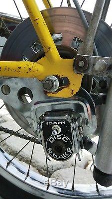 Vtg 1973 SCHWINN STINGRAY lemon peeler KRATE 5-SPEED BICYCLE disc brake old bike