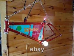 Vtg 1980s Schwinn Bike Folk Art Dealer Sales & Service Lighted Sign Memphis Pop