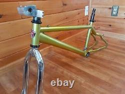 Vtg 1990s Schwinn SS-1 XS Pro BMX Kandy Lime Frame Set, Mid School, 21 Top Tube