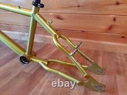 Vtg 1990s Schwinn SS-1 XS Pro BMX Kandy Lime Frame Set, Mid School, 21 Top Tube