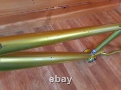 Vtg 1990s Schwinn SS-1 XS Pro BMX Kandy Lime Frame Set, Mid School, 21 Top Tube