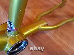 Vtg 1990s Schwinn SS-1 XS Pro BMX Kandy Lime Frame Set, Mid School, 21 Top Tube