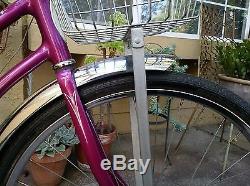 Vtg 60s Ladies Schwinn Hollywood Beach Cruiser Bicycle Survivor Magenta 100% Org