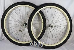 Vtg Original 1953 Schwinn Meteor Balloon Tire Bicycle Bike S-2 Rim WHEELS Tires