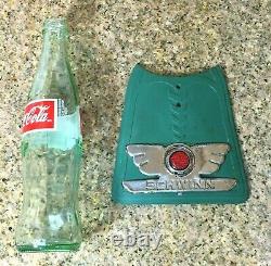 Vtg Original Antique Schwinn Bicycle Bike GREEN Mud Flap Mudguard with reflector