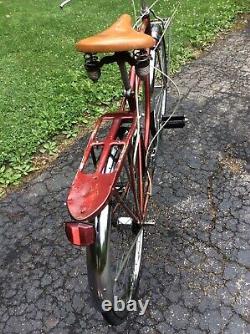 Vtg Schwinn 3 Sp 26 Men's 60s Bike -Hairpin Spring Seat, 4 Hole Rear Rack Good