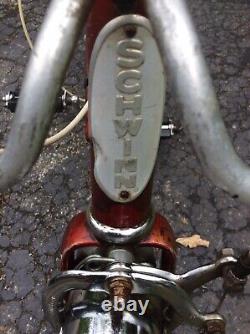 Vtg Schwinn 3 Sp 26 Men's 60s Bike -Hairpin Spring Seat, 4 Hole Rear Rack Good