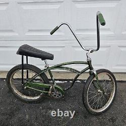 Vtg Schwinn Sting Ray Bicycle Green XMX Banana Seat Muscle Bike Pea Picker Retro