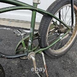 Vtg Schwinn Sting Ray Bicycle Green XMX Banana Seat Muscle Bike Pea Picker Retro