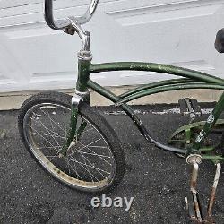 Vtg Schwinn Sting Ray Bicycle Green XMX Banana Seat Muscle Bike Pea Picker Retro