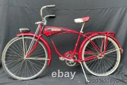Wow Vintage 1950's Red & Black Schwinn Deluxe Hornet Bicycle Made in Chicago