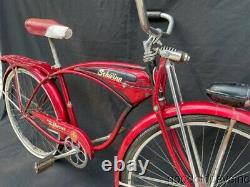 Wow Vintage 1950's Red & Black Schwinn Deluxe Hornet Bicycle Made in Chicago